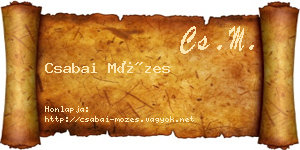 Csabai Mózes névjegykártya