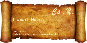 Csabai Mózes névjegykártya